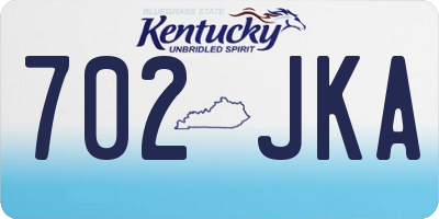KY license plate 702JKA