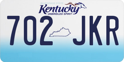 KY license plate 702JKR