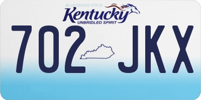 KY license plate 702JKX
