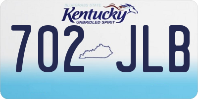 KY license plate 702JLB
