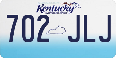 KY license plate 702JLJ