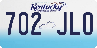 KY license plate 702JLO