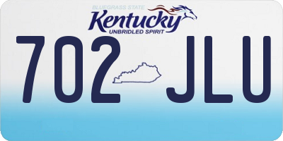 KY license plate 702JLU