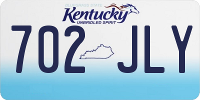 KY license plate 702JLY