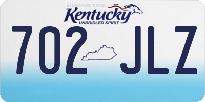 KY license plate 702JLZ