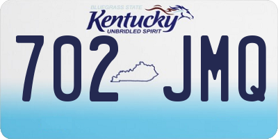KY license plate 702JMQ