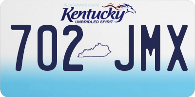 KY license plate 702JMX