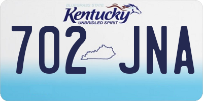 KY license plate 702JNA