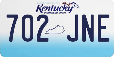 KY license plate 702JNE