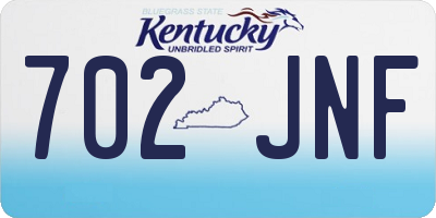 KY license plate 702JNF