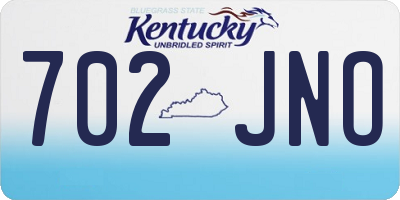 KY license plate 702JNO
