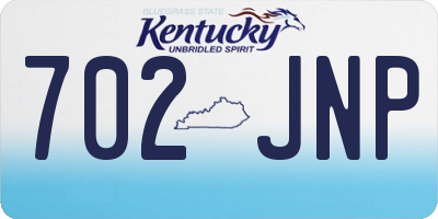 KY license plate 702JNP