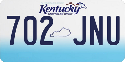 KY license plate 702JNU