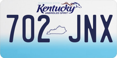 KY license plate 702JNX