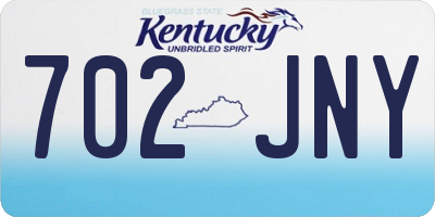 KY license plate 702JNY