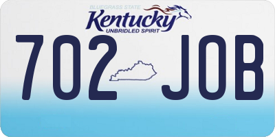 KY license plate 702JOB