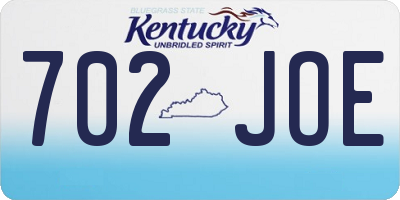KY license plate 702JOE