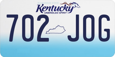 KY license plate 702JOG