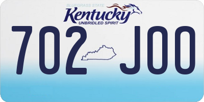 KY license plate 702JOO