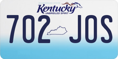 KY license plate 702JOS