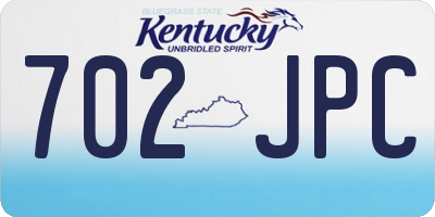 KY license plate 702JPC