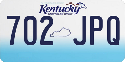 KY license plate 702JPQ