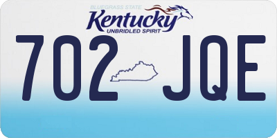 KY license plate 702JQE