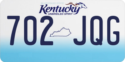 KY license plate 702JQG