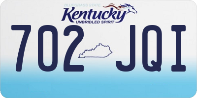 KY license plate 702JQI