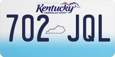 KY license plate 702JQL