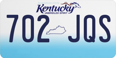 KY license plate 702JQS