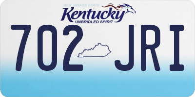 KY license plate 702JRI