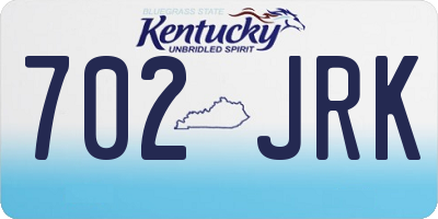 KY license plate 702JRK