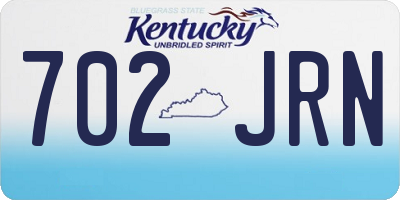 KY license plate 702JRN