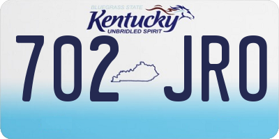 KY license plate 702JRO