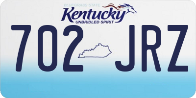 KY license plate 702JRZ