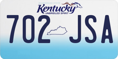 KY license plate 702JSA