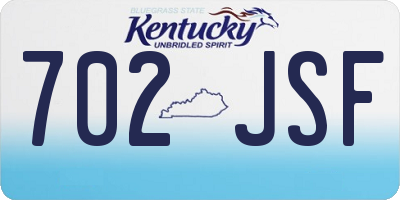 KY license plate 702JSF