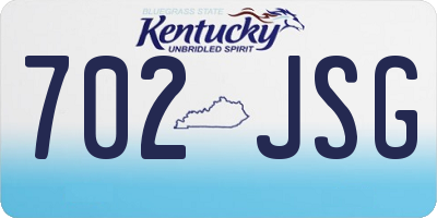 KY license plate 702JSG