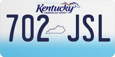 KY license plate 702JSL