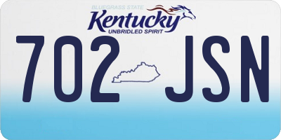 KY license plate 702JSN