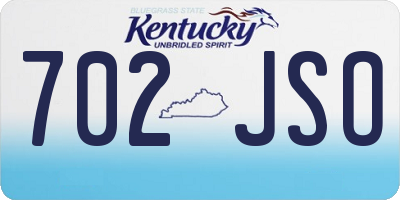 KY license plate 702JSO