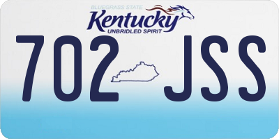 KY license plate 702JSS