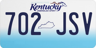 KY license plate 702JSV