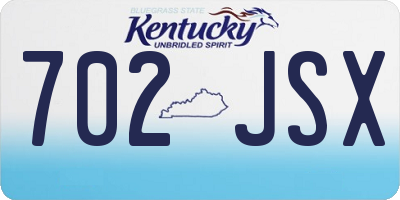 KY license plate 702JSX
