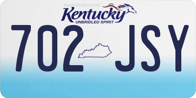 KY license plate 702JSY