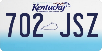 KY license plate 702JSZ
