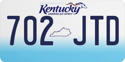 KY license plate 702JTD