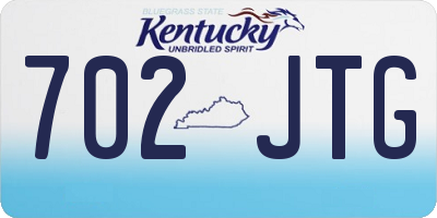 KY license plate 702JTG