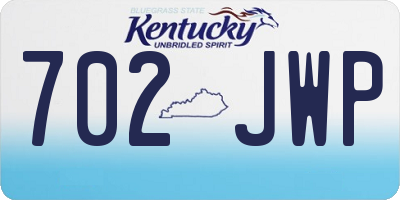 KY license plate 702JWP